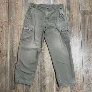 L.L. Bean Pathfinder Comfort Waist Cargo Pants Green Mens Size 33x30 Relaxed Fit